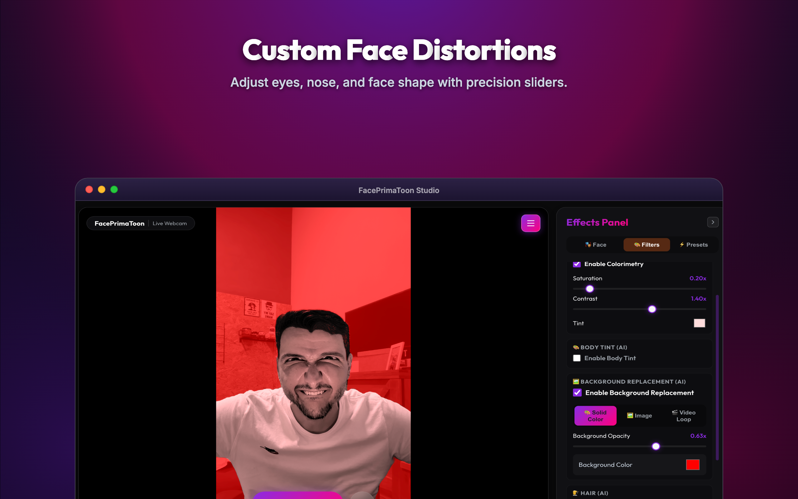 Custom face distortions