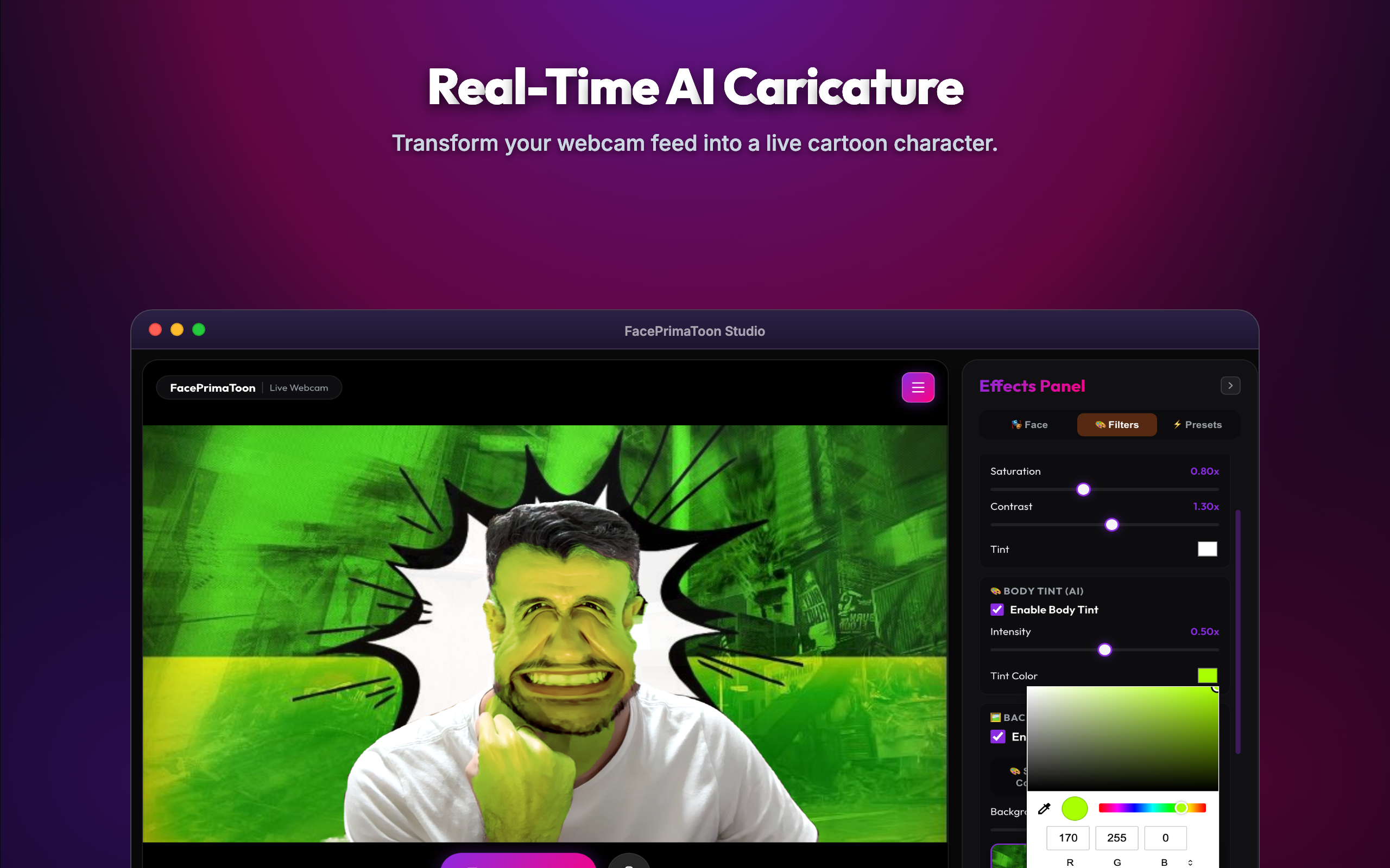 FacePrima Live AI Caricature Studio